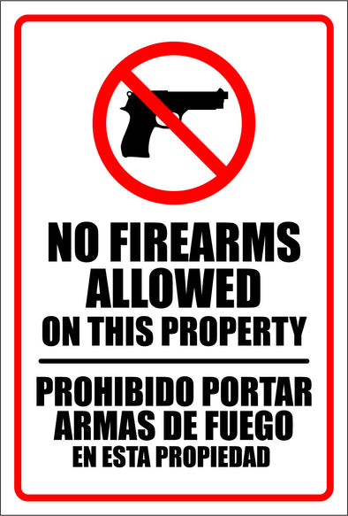 12"x18" "No Firearms" (DECAL)
