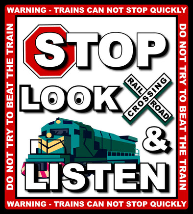 20"x18" Stop Look & Listen (ACM)